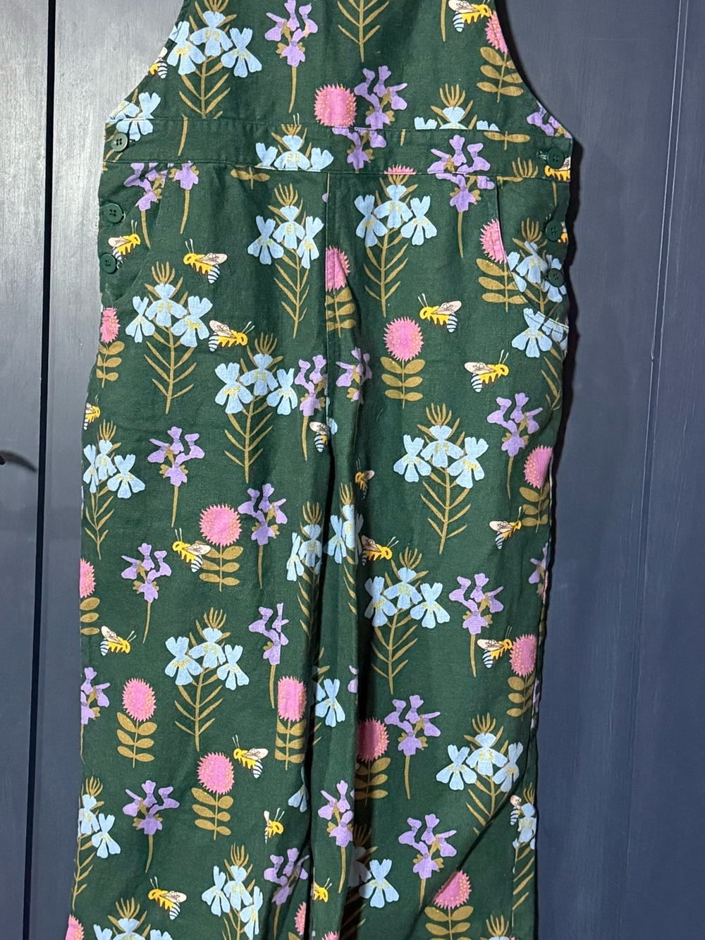 Princess Highway Dark Green Floral Bee Print Jumpsuit